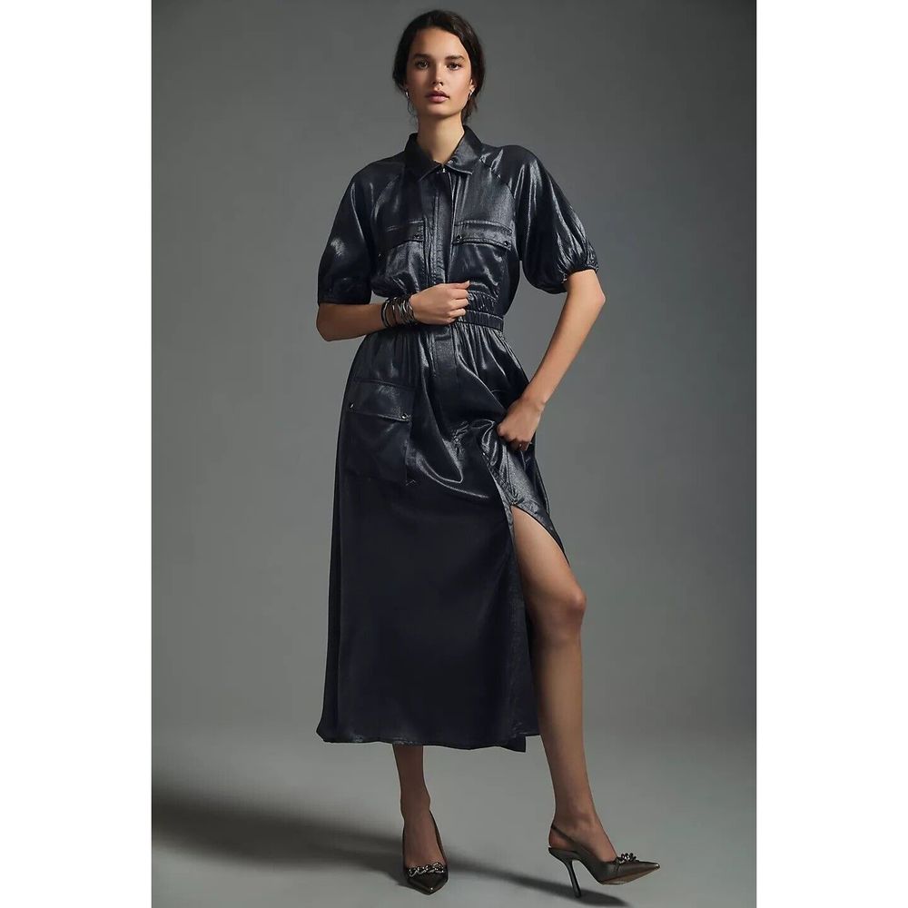 Anthropolgie x Samant Chauhan Utility Shirt Dress Size 1XL - Picture 2 of 15